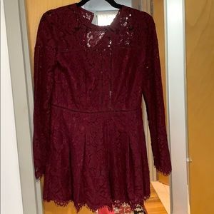 Red lace romper NWT